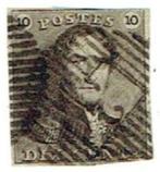 Timbre Belgique OBP n 1b brun noir (Post-0031), Enlèvement ou Envoi, Chefs d'Etat, Affranchi, Timbre-poste