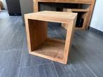 Bijzettafel massief teak, kubus 42x42x42 (cm) 4 STUKS, Ophalen, Minder dan 45 cm, Minder dan 55 cm, Vierkant