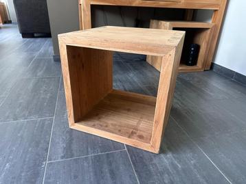 Bijzettafel massief teak, kubus 42x42x42 (cm) 4 STUKS beschikbaar voor biedingen