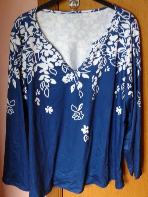 Nieuw / Shirt met lange mouwen, blauw - wit (50/52), Kleding | Dames, Truien en Vesten, Nieuw, Maat 46/48 (XL) of groter, Blauw