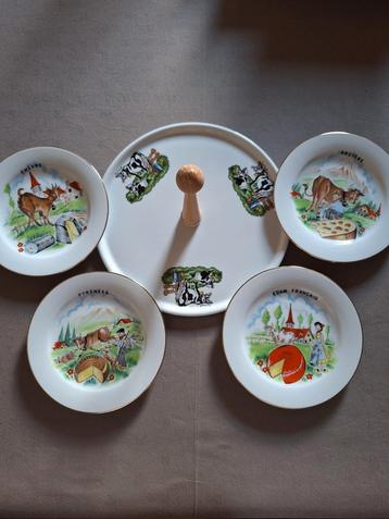Kaasschotel +4  bordjes. porselein Limoges France zie info beschikbaar voor biedingen