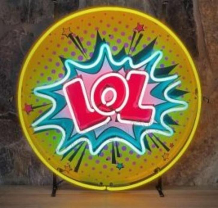 LOL OMG WOW popart decoratie neons USA mancave neons, Verzamelen, Merken en Reclamevoorwerpen, Nieuw, Lichtbak of (neon) lamp