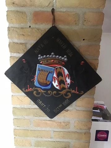 Unieke obiit  heraldisch schilderij adel Brasschaat 1903 beschikbaar voor biedingen