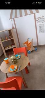 Supermarkt speelgoed + kassa + weegschaal en bordjes, Ophalen, Zo goed als nieuw