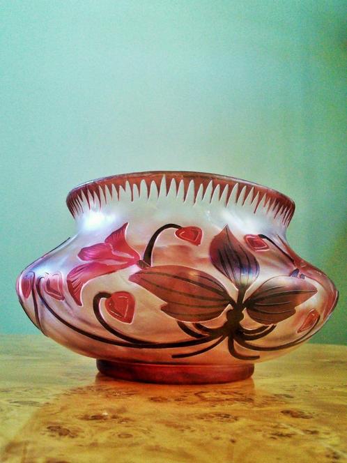 Cristallerie de pantin - Cameo glas vaas Art Nouveau, Antiquités & Art, Antiquités | Verre & Cristal, Enlèvement ou Envoi