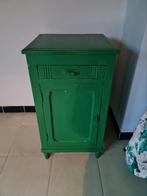 Vintage groene bijzetkast / nachtkast, Huis en Inrichting, Slaapkamer | Nachtkastjes, Ophalen, Gebruikt