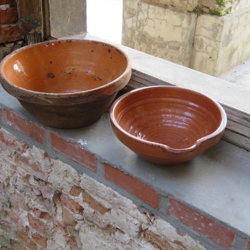 Vintage Franse mengkom confit bowl terracotta 19de eeuw, Antiek en Kunst, Curiosa en Brocante, Ophalen of Verzenden