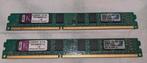 Desktopgeheugen * Dimm * DDR3 1066 * 2x1gb ocas., Computers en Software, RAM geheugen, Gebruikt, DDR3, Ophalen of Verzenden, 2 GB