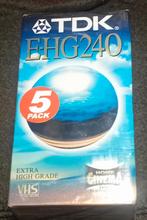 Pak van 5 VHS-TDK 240 MIN-cassettes, Ophalen of Verzenden, Nieuw in verpakking