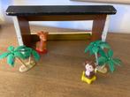speelgoedfiguren aap-giraf in vintage stal, Verzenden, Gebruikt