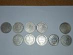 Belgie 10x zilveren 1 franken, Setje, Zilver, Zilver, Verzenden