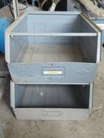 Metalen TMT grijpbak 70x46x30 cm - 3 stuks - stapelbaar, Doe-het-zelf en Bouw, Kratten en Dozen, Ophalen, Gebruikt, 40 tot 60 cm
