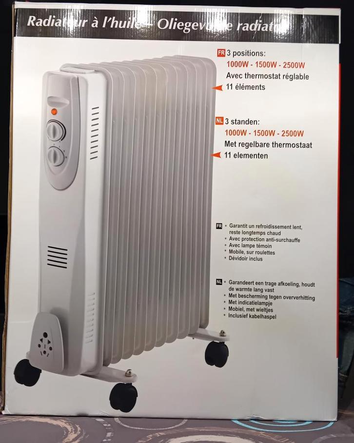 Olieradiator Profile Fogo 11 elementen 1000 tot 2500W, Doe-het-zelf en Bouw, Verwarming en Radiatoren, Zo goed als nieuw, Hoog rendement (Hr)