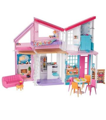 Barbie malibu huis met accesoires en extra barbie huis beschikbaar voor biedingen