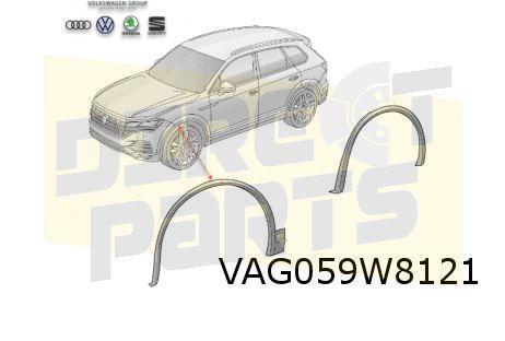 Volkswagen Touareg (4/18-11/23 (760)) wielkuiplijst Links vo, Auto-onderdelen, Carrosserie, Spatbord, Volkswagen, Nieuw, Verzenden