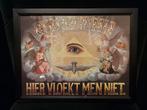 God ziet mij, hier vloekt men niet – ingekaderd, Enlèvement ou Envoi, Comme neuf, Carte ou Gravure, Christianisme | Catholique
