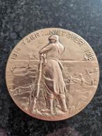 Medaille brons Eugéne Canneel ww1 vuurkaart, Bronze, Enlèvement ou Envoi