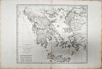 Antieke kaart Griekenland – Atlas Rollin 1818 – 50x35, Antiek en Kunst, Kunst | Etsen en Gravures, Ophalen of Verzenden
