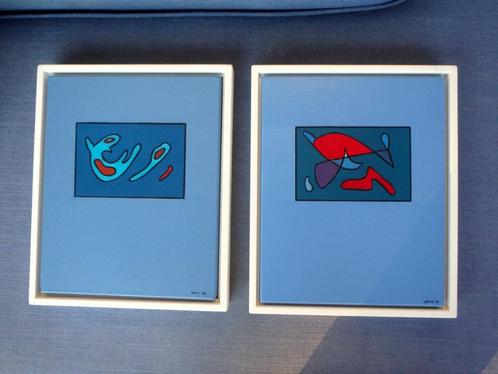2 abstraherende werken van Louis Schutte (1932-2021), Antiek en Kunst, Kunst | Schilderijen | Modern, Ophalen of Verzenden