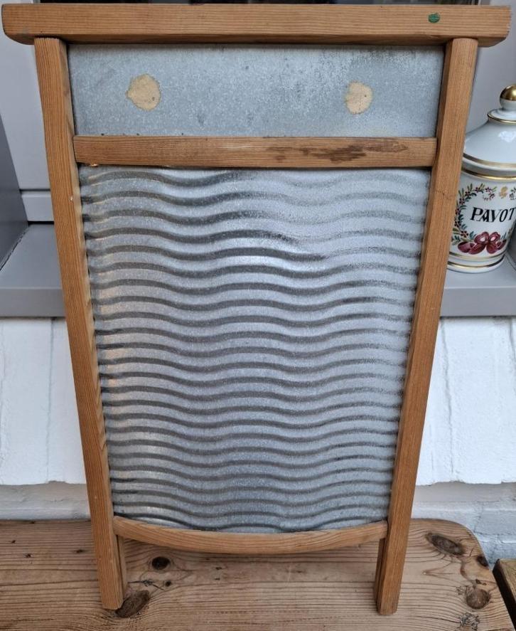 Oud houten wasbord met zink, Antiek en Kunst, Antiek | Gereedschap en Instrumenten, Ophalen of Verzenden