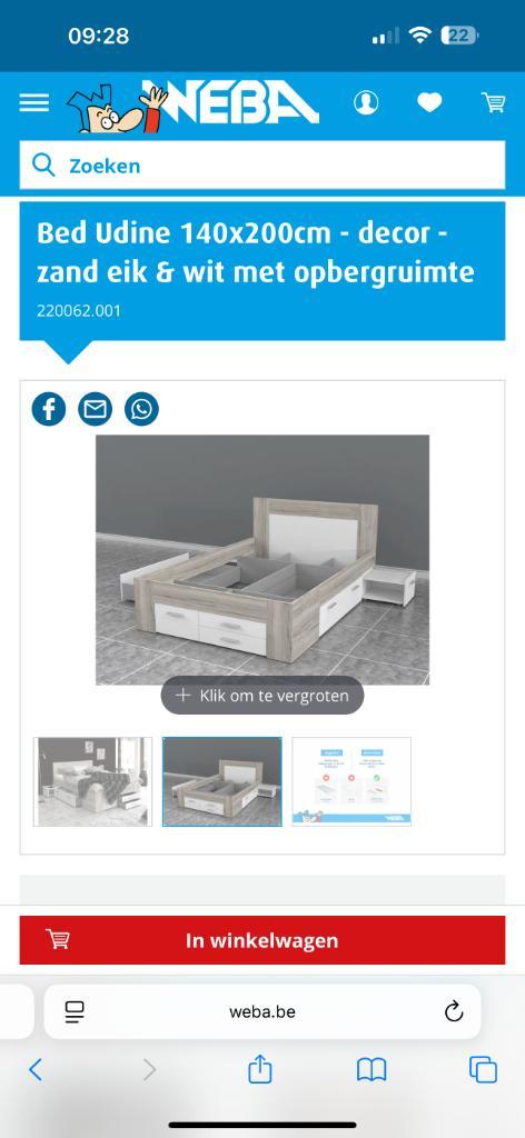 Bed, Huis en Inrichting, Slaapkamer | Bedden, Nieuw, Twijfelaar, 140 cm, 200 cm, Hout, Beige, Ophalen