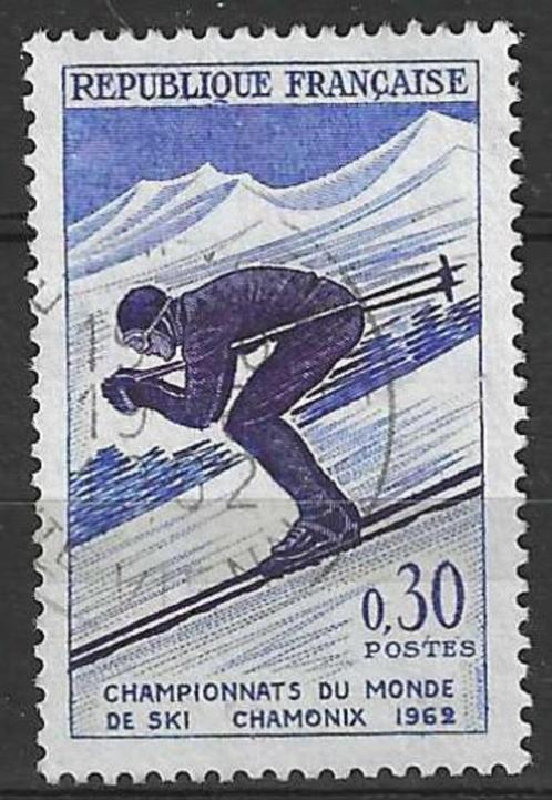 Frankrijk 1955 - Yvert 1326 - Kampioenschappen Ski (ST), Timbres & Monnaies, Timbres | Europe | France, Affranchi, Envoi