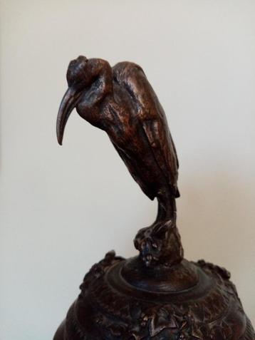 cassolette coupe bronze animalier  A. Cain marabout beschikbaar voor biedingen