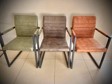 6 eetkamerstoelen Industrieel, in 3 kleuren! beschikbaar voor biedingen