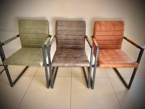 6 eetkamerstoelen Industrieel, in 3 kleuren!, Huis en Inrichting, Stoelen, Zo goed als nieuw, Ophalen