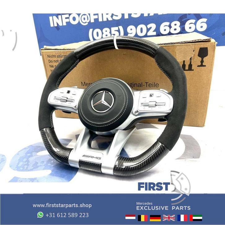 2021 AMG CARBON STUUR + AIRBAG ALCANTARA A45 CLA45 C63 E63 G, Auto-onderdelen, Besturing, Mercedes-Benz, Gebruikt, Verzenden