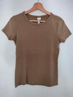 Mooie rib T-shirt H&M Medium Taupe of licht bruin, Maat 38/40 (M), H&M, Bruin, Ophalen of Verzenden