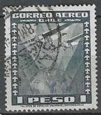 Chili 1934/1938 - Yvert 38PA - Vliegtuig boven Wereldbol (ST, Postzegels en Munten, Verzenden, Gestempeld