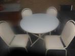 keukentafel rond met 4 stoelen, Rond, Zo goed als nieuw, Ophalen, Vijf personen of meer
