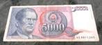 Bankbiljet - Joegoslavië 5000 dinar 1985, Postzegels en Munten, Bankbiljetten | Europa | Niet-Eurobiljetten, Ophalen of Verzenden