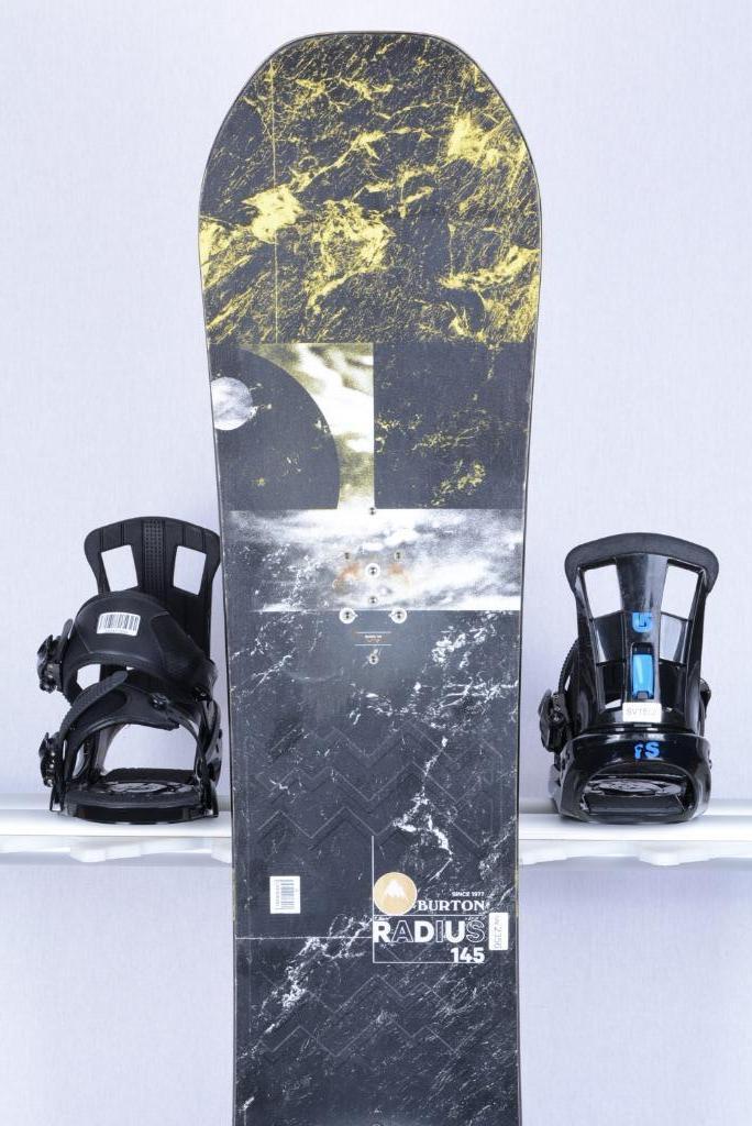 145 snowboard BURTON RADIUS, black/yellow, woodcore, Sport en Fitness, Snowboarden, Gebruikt, Bindingen, Verzenden