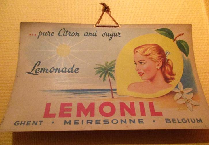 ZELDZAAM RECLAMEBORDJE 1957 KARTON MEIRESONNE GENT - TOP !, Collections, Marques de bière, Utilisé, Panneau, Plaque ou Plaquette publicitaire