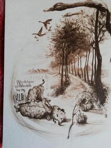 3 mooie zeefdrukken 'Wondelgem wandelt', gesigneerd beschikbaar voor biedingen