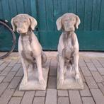 2 sculptures de jardin anciennes, chiens de chasse, Enlèvement, Utilisé, Pierre, Animal