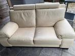 Salon leder beige 3 2 1 zit, Huis en Inrichting, Ophalen, Gebruikt, Leer, Modern