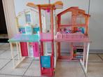 Vintage barbiehuis + gratis camper bus, Ophalen, Gebruikt, Poppenhuis