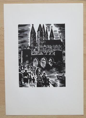 Gravure sur bois de Frans Masereel : TOURNAI, Envoi
