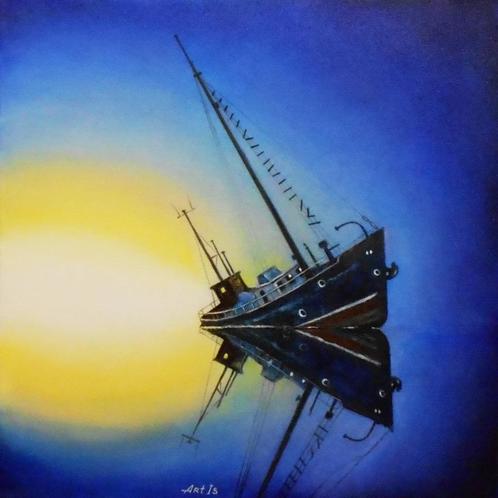 "Weg van iedereen" Schilderij, Antiek en Kunst, Kunst | Schilderijen | Modern, Verzenden