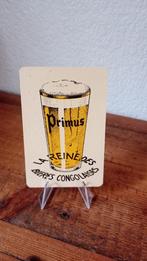Brasserie bière carte à jouer Primus Reine des Bières, Collections, Marques de bière, Panneau, Plaque ou Plaquette publicitaire