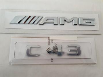 Mercedes koffer logo's in blinkend zwart of chroom C43 AMG beschikbaar voor biedingen