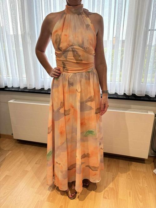 Vrolijk kleedje met halternek, Kleding | Dames, Jurken, Nieuw, Maat 36 (S), Oranje, Onder de knie, Ophalen
