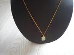 Vergulde ketting met steentje aventurijn, Nieuw, Ophalen of Verzenden, Met edelsteen, Groen