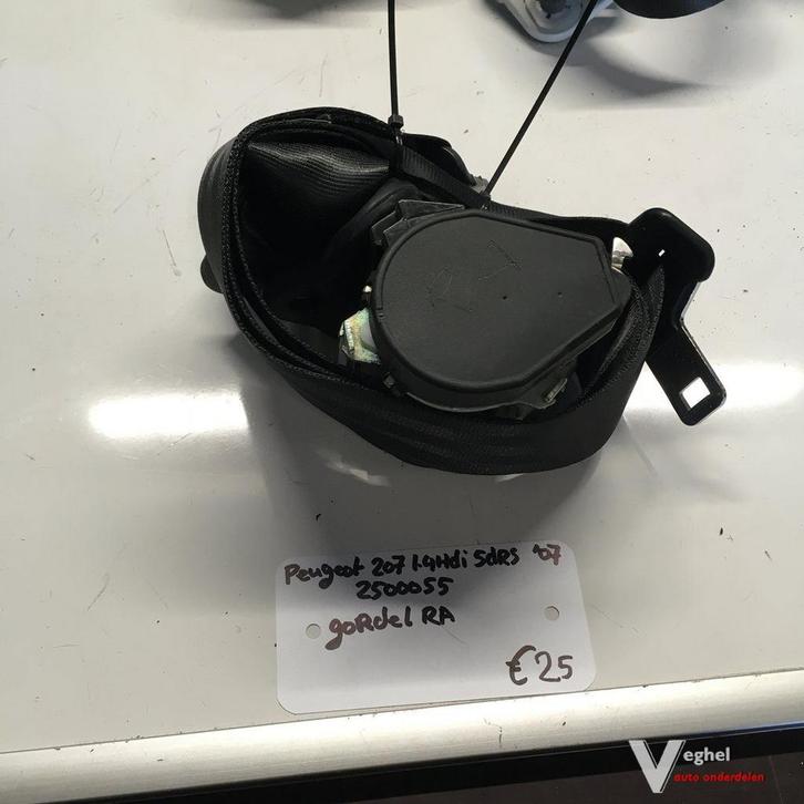 Peugeot 207 1.4 hdi 5drs 2007 2500055  Gordel Rechstachter o, Auto-onderdelen, Interieur en Bekleding, Gebruikt, Ophalen of Verzenden