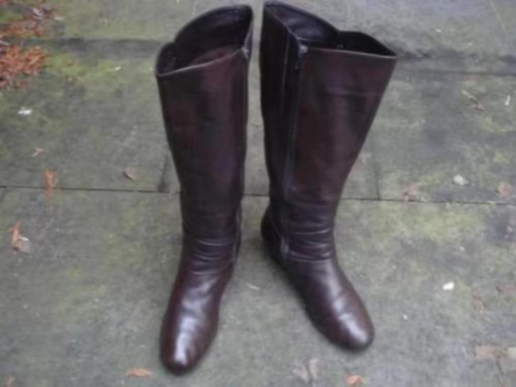 Gratis verzenden luxe bruine leren vintage laarzen mt 38,5, Kleding | Dames, Schoenen, Zo goed als nieuw, Hoge laarzen, Bruin