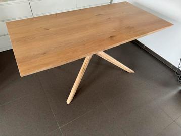 Mooie massief eiken tafel (blad en poot) 180x90cm beschikbaar voor biedingen
