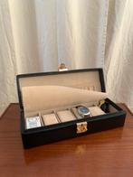Vintage leren horlogekast/doos, Handtassen en Accessoires, Ophalen of Verzenden